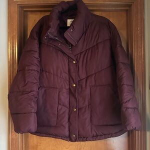 Old Navy Deep Burgundy Puffer Jacket